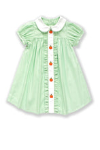 Load image into Gallery viewer, Embroidery White Green Plaid Dress pumpkin 900045
