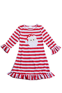 Stripe Christmas Santa Ruffle Dress Girls CXQ-400544 sale