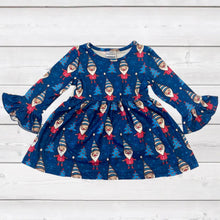 Load image into Gallery viewer, Blue Gnome Santa Dress

