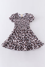 Load image into Gallery viewer, Leopard smocked girl dress mommy&amp;me
