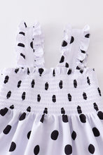 Load image into Gallery viewer, White dot smocked strap dress mommy&amp;me
