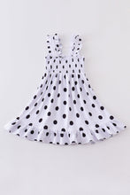 Load image into Gallery viewer, White dot smocked strap dress mommy&amp;me
