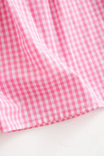 Load image into Gallery viewer, Pink plaid pumpkin smocked dress
