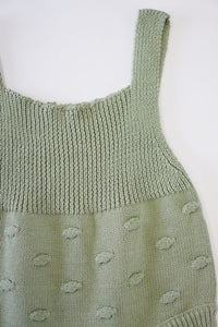 Olive knit dot cotton baby romper sale