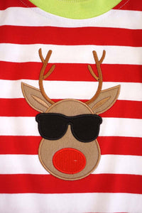 Red stripe cool rudolph baby romper DXPPF-319505