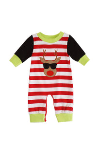 Red stripe cool rudolph baby romper DXPPF-319505