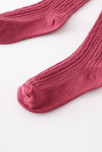 Load image into Gallery viewer, Rose knit knee high sock
