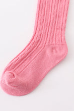 Load image into Gallery viewer, Pink knit knee high sock
