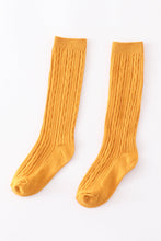 Load image into Gallery viewer, Mustard knit knee high sock

