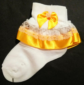 Girls Ruffle Socks-Yellow