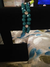 Load image into Gallery viewer, Girls Dark Teal and Silver Bracelet
