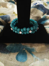 Load image into Gallery viewer, Girls Dark Teal and Silver Bracelet
