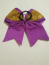 Load image into Gallery viewer, Two Toned Kobe Bryant Inspired Cheer Hair Bow
