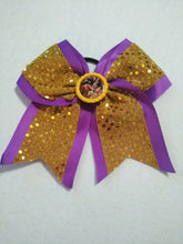 Load image into Gallery viewer, Two Toned Kobe Bryant Inspired Cheer Hair Bow
