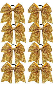 7.5 Inch Gold Glitter Cheer Bow