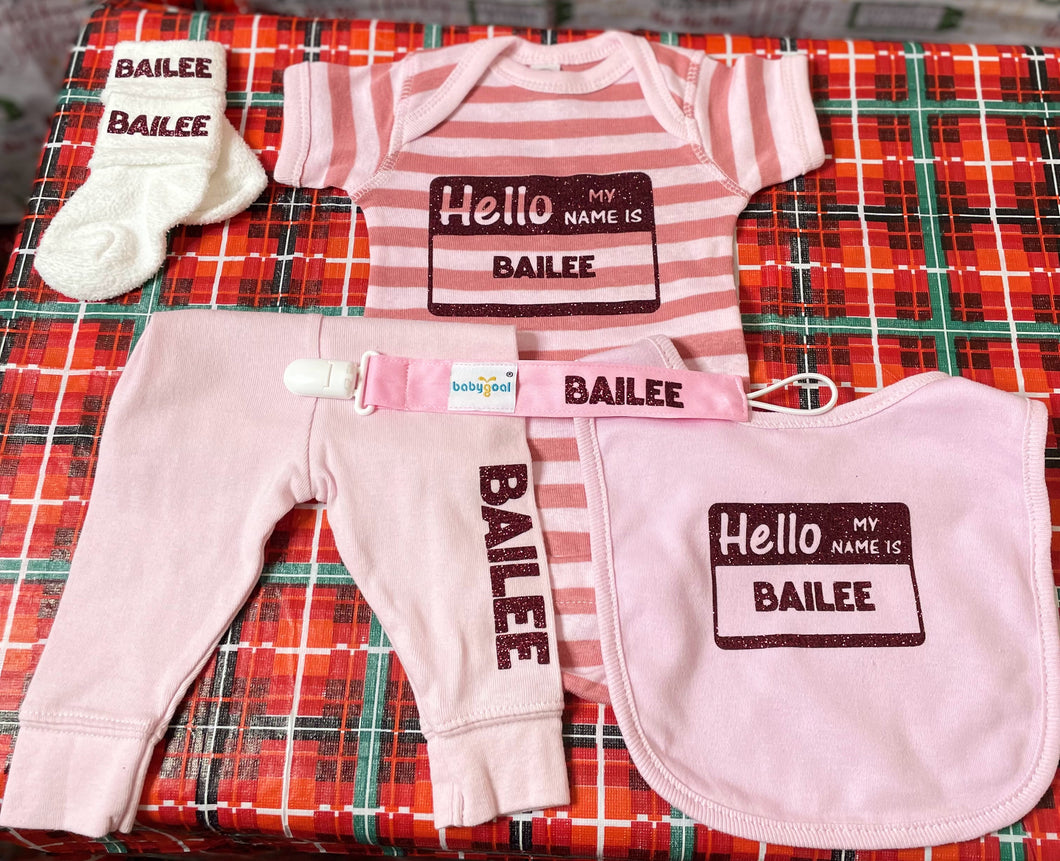 Personalized Hello My Name Is aby Outfit