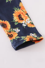 Load image into Gallery viewer, Navy sunflowers sleep sack wearable blanket
