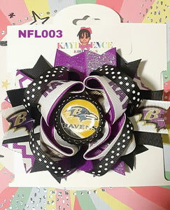 Baltimore Football Inspired Boutique Hair Bow