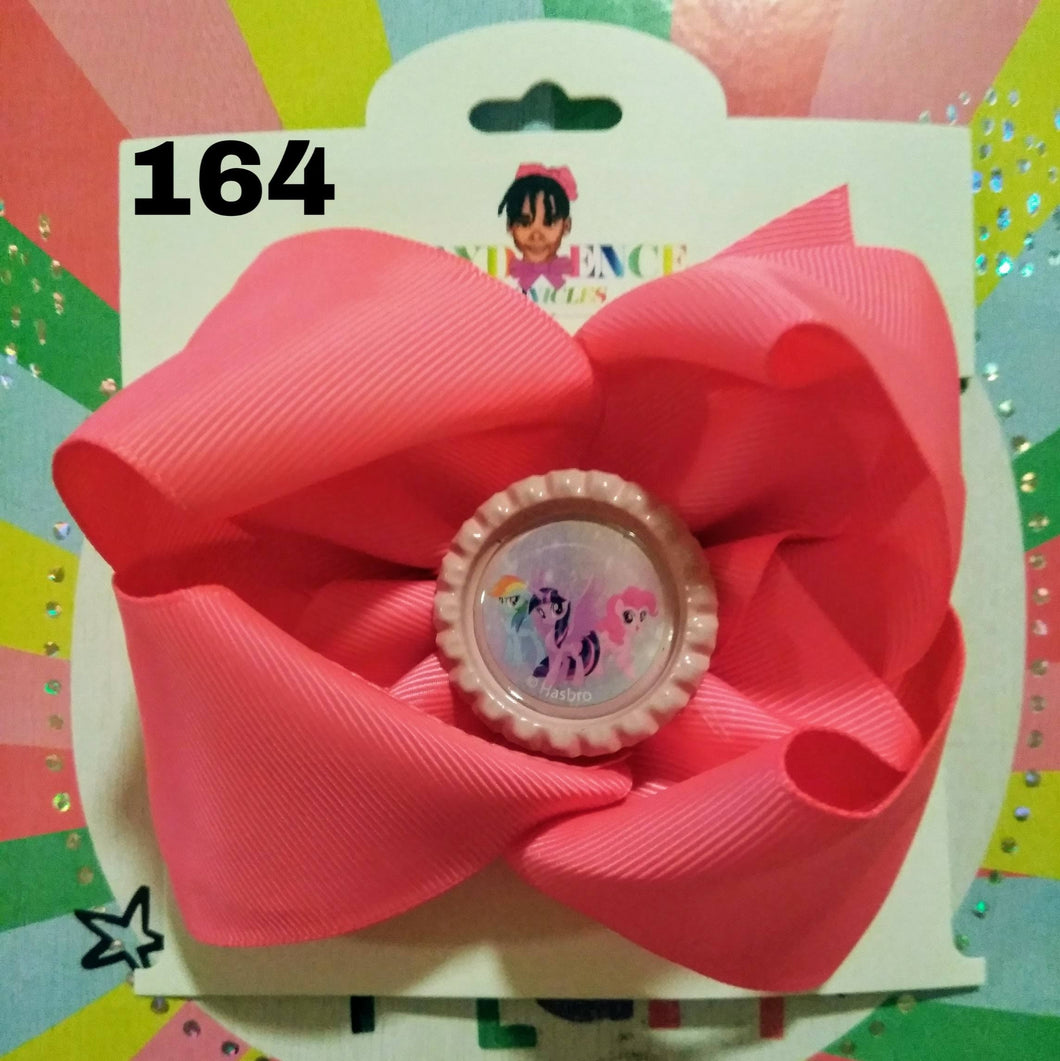 6 Inch Solid Colored Hair Bow with My Little Pony