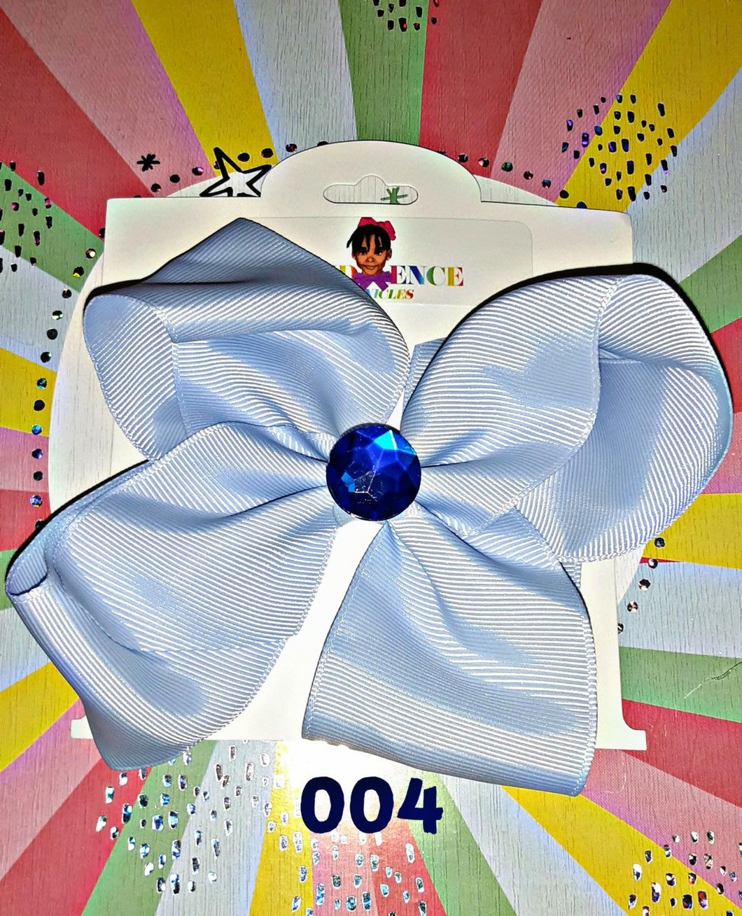 6 Inch Solid Colored Hair Bow with Dot