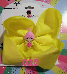 6 Inch Solid Colored Hair Bow with Fairy