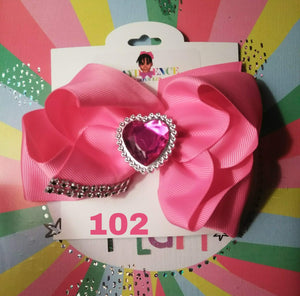 6 Inch Hair Bows with Heart