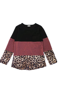 Black mauve leopard shirt for Women Mommy & me S1911176