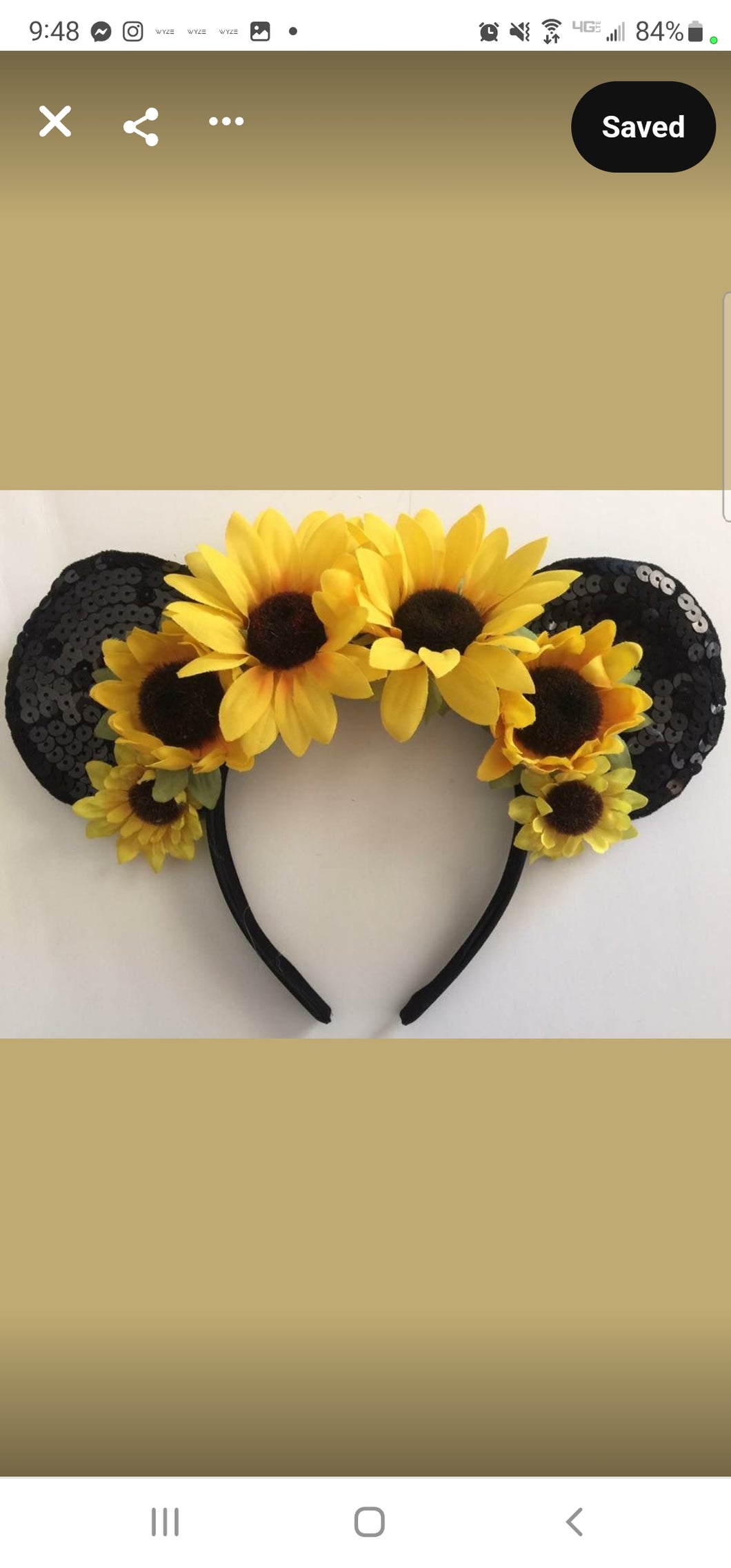 Sunflower and Ears Headband