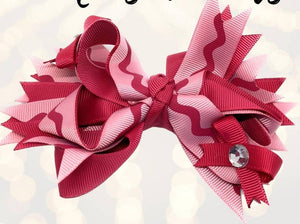 Girls Mauve and Pink Boutique Hair Bow