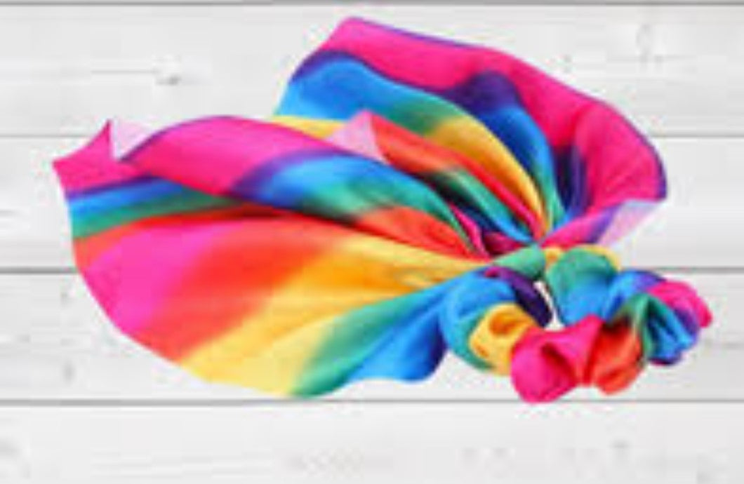Rainbow Scrunchie with Tail