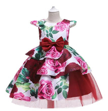 Load image into Gallery viewer, (PREORDER) Girls Mesh Hem Floral Dress
