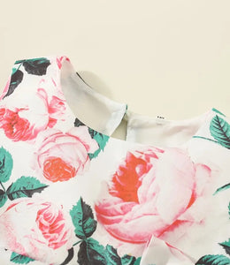 (PREORDER) Girls Elegant Floral Print Dress