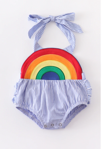 Rainbow Stripe Baby Romper