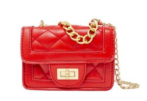 Girls Red Quilted Mini Purse