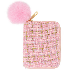 Girls Pink Tweed Wallet