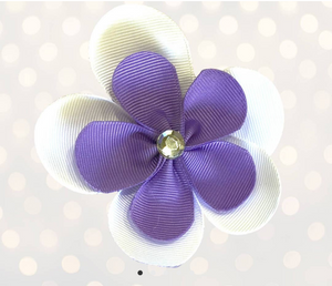 Lavender/White Flower Hair Clip