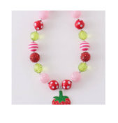 Pink Strawberry Bubble Necklace
