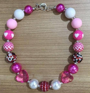 Pink White Bubble Necklace