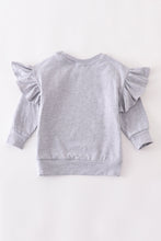 Load image into Gallery viewer, Gray sunflower &quot;be free&quot;ruffle shirt
