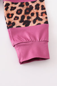 Pink leopard mommy & me top