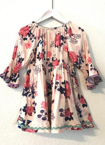 Floral bell sleeve top tunic  MJ-207