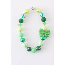 St. Patrick's Day Bow Bubble Necklace