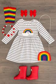 Grey Stripe Rainbow Dress SALE