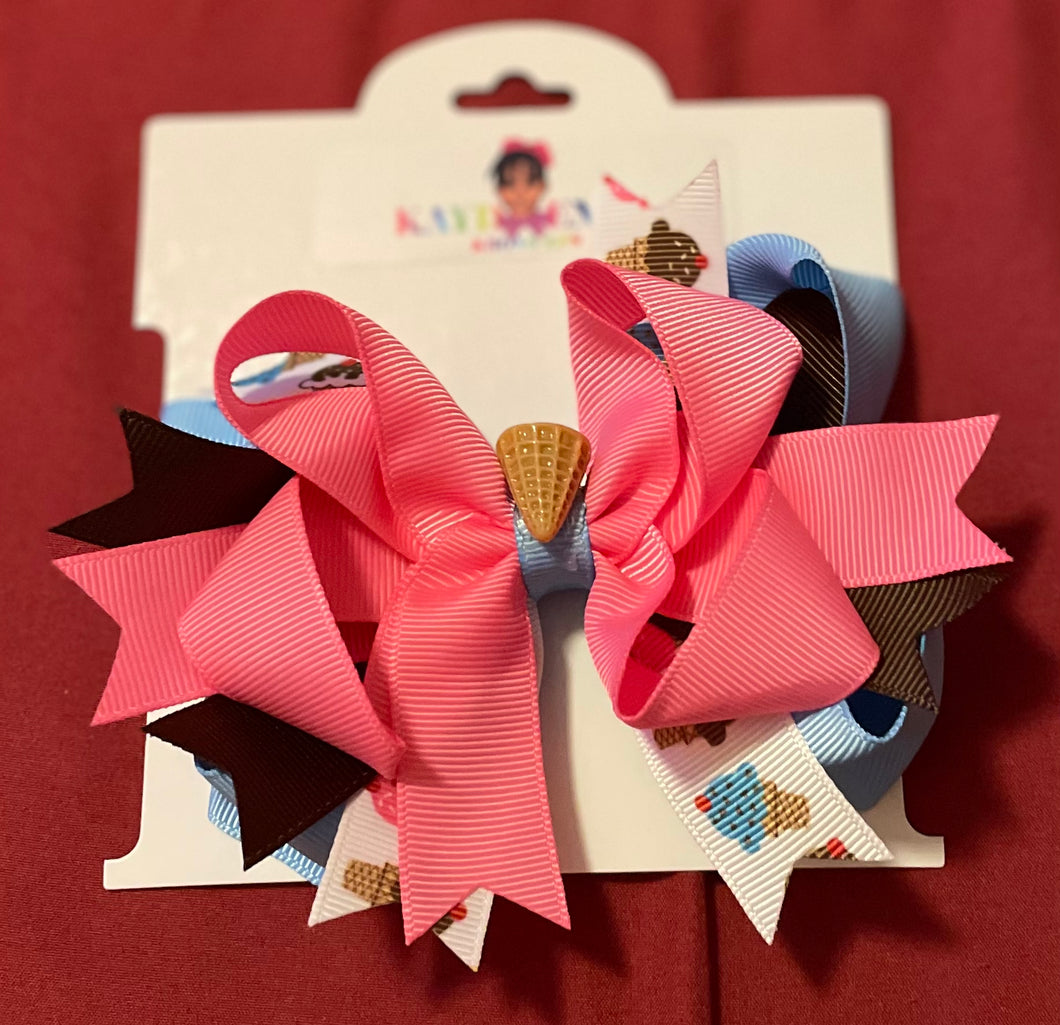 Pink Ice Cream Boutique Hair Bow