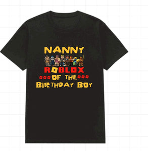 Ro-Blox Inspired "Family of the Birthday Child" Shirt (Infant-Toddler-Youth Sizes)