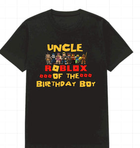 Ro-Blox Inspired "Family of The Birthday Child" Shirt (Adult Sizes)