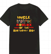Load image into Gallery viewer, Ro-Blox Inspired &quot;Family of the Birthday Child&quot; Shirt (Infant-Toddler-Youth Sizes)
