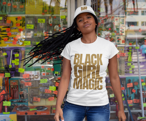 Gold Black Girl Magic T-Shirt (Adult Sizes)